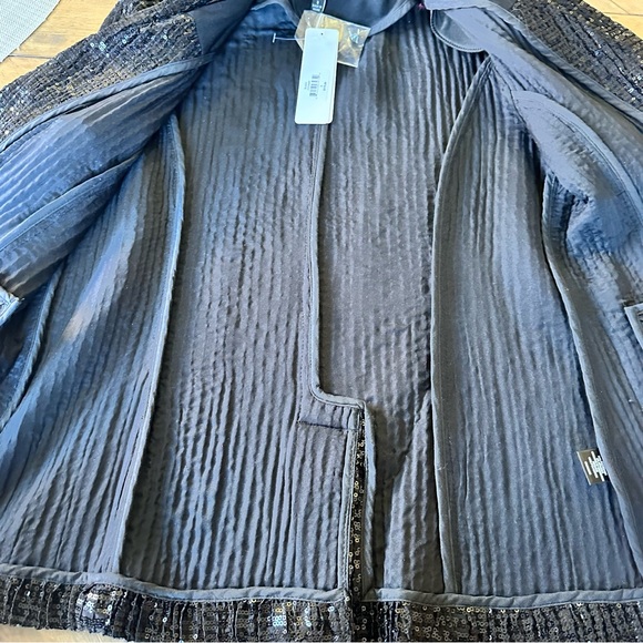 Retail $175 NWT Berek S Black Sequin Blazer Button Pockets Festive Evening Coat - Picture 12 of 12